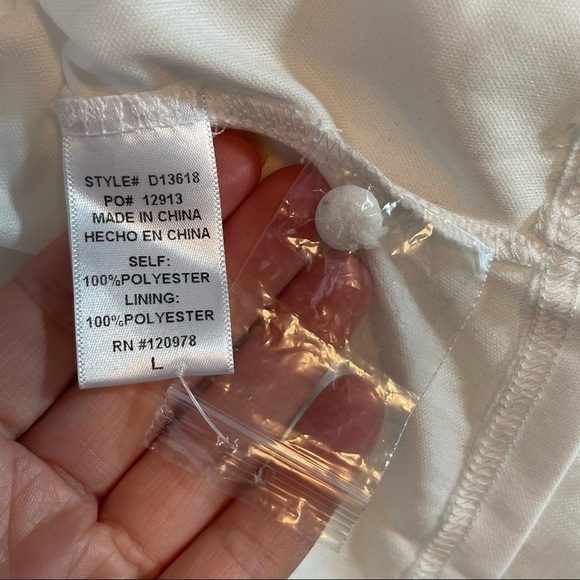 NWT Entro Sheer White Swiss Dot Dress size Large - Picture 9 of 12
